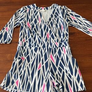 MAHI GOLD Riptide Romper Navy, White & Pink Medium